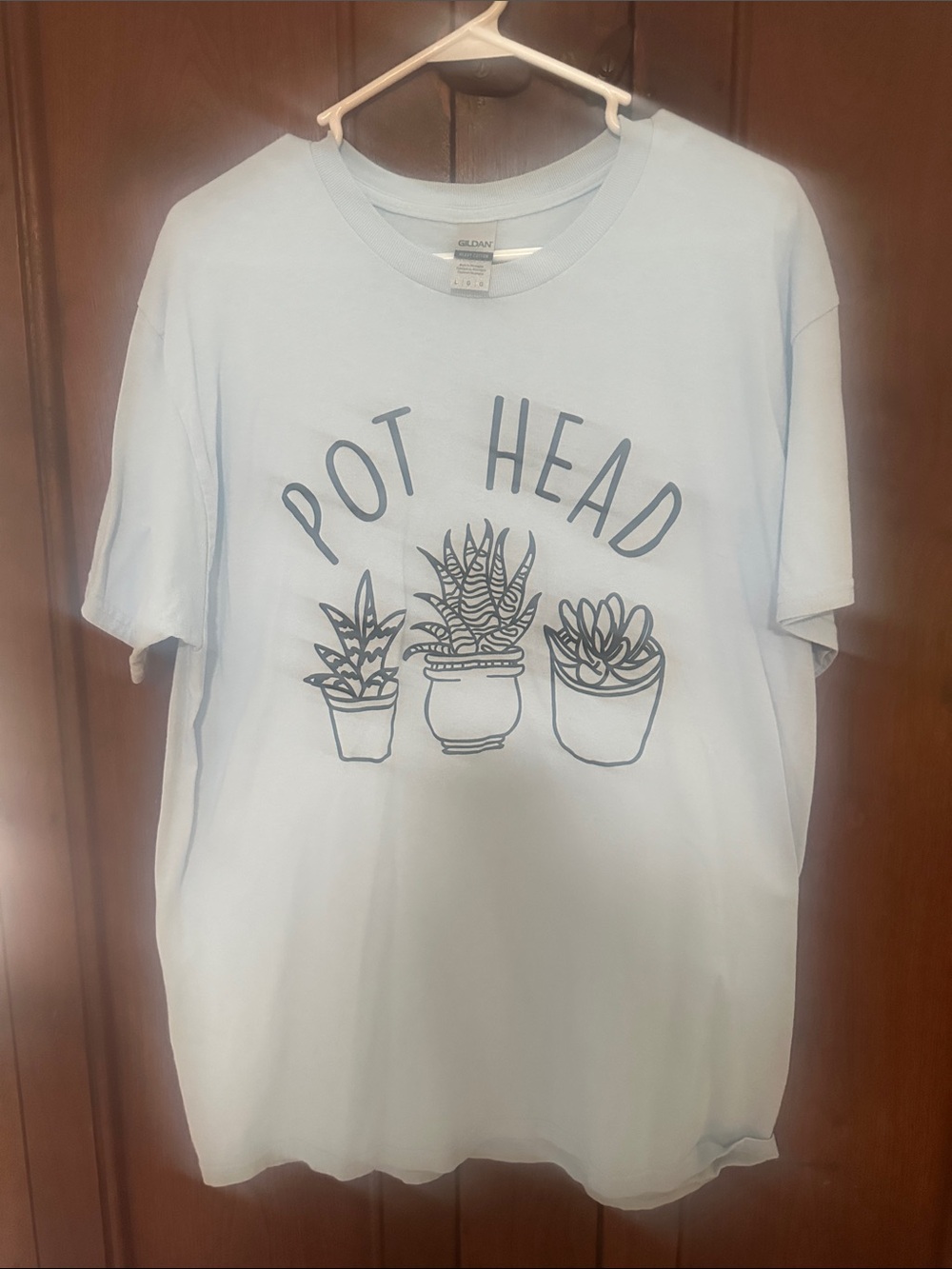 Gildan Light Blue 'Pot Head' Succulent Graphic Tee